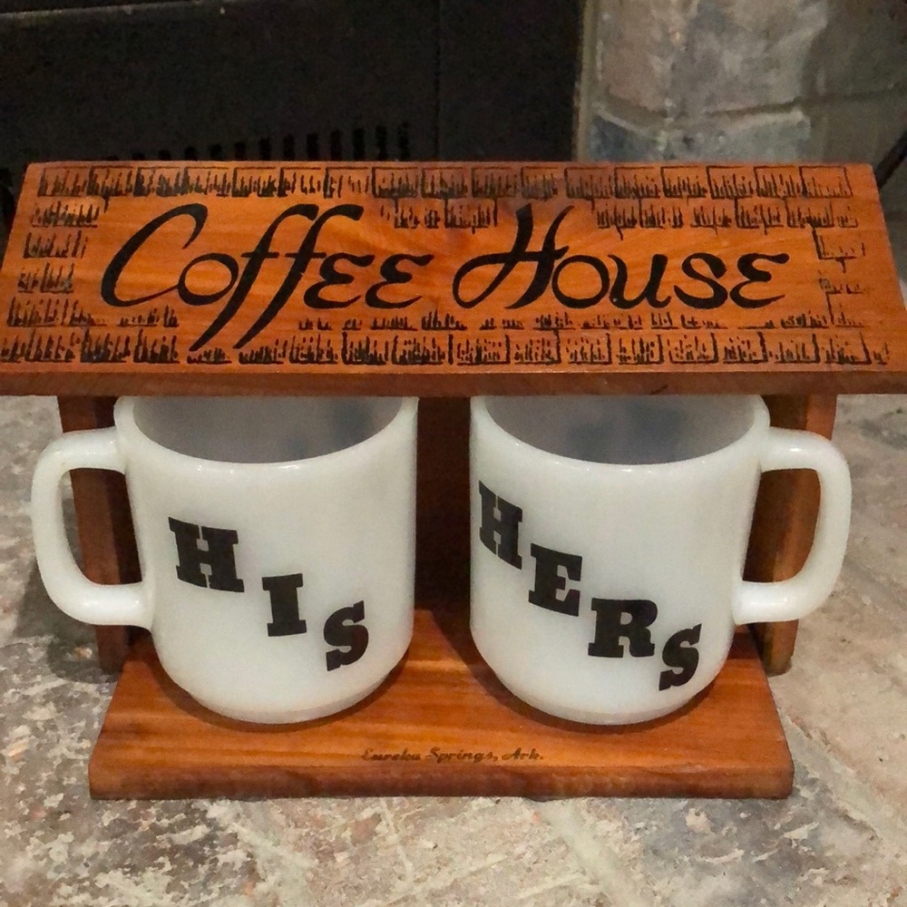Vintage his and hers coffee house